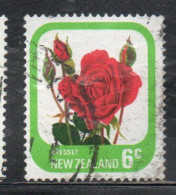 NEW ZEALAND NUOVA ZELANDA 1975 ROSES FLORA FLOWERS CRESSET 6c USED USATO OBLITERE' - Oblitérés