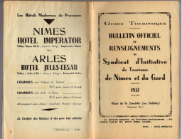 LIVRE - Bulletin Officiel De Renseignements Nimes Et Gard, 56 Pages 1937, Nombreux Plans - Languedoc-Roussillon