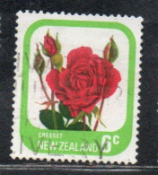 NEW ZEALAND NUOVA ZELANDA 1975 ROSES FLORA FLOWERS CRESSET 6c USED USATO OBLITERE' - Used Stamps