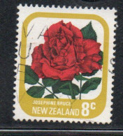 NEW ZEALAND NUOVA ZELANDA 1975 ROSES FLORA FLOWERS JOSEPHINE BRUCE 8c USED USATO OBLITERE' - Gebraucht