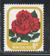 NEW ZEALAND NUOVA ZELANDA 1975 ROSES FLORA FLOWERS JOSEPHINE BRUCE 8c USED USATO OBLITERE' - Oblitérés