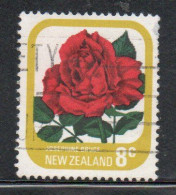 NEW ZEALAND NUOVA ZELANDA 1975 ROSES FLORA FLOWERS JOSEPHINE BRUCE 8c USED USATO OBLITERE' - Used Stamps