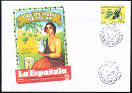 DZ 1990 Philatelic Cover Olivier - Olives Huile D'olive Olive Oil Aceite De Oliva Olivenöl Olio D'oliva Oil Mill Spain - Alimentation