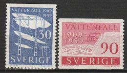 SUEDE - N°437/8 ** (1959) Energie Hydro-électrique - Unused Stamps