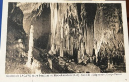 CPA FR46 - Grottes De LACAVE Entre Souillac Et Roc-Amadour - Salle De L'Eléphant Et Cierge Pascal - Lacave