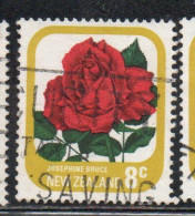 NEW ZEALAND NUOVA ZELANDA 1975 ROSES FLORA FLOWERS JOSEPHINE BRUCE 8c USED USATO OBLITERE' - Oblitérés