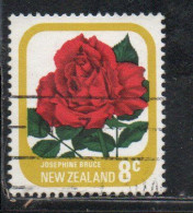 NEW ZEALAND NUOVA ZELANDA 1975 ROSES FLORA FLOWERS JOSEPHINE BRUCE 8c USED USATO OBLITERE' - Oblitérés