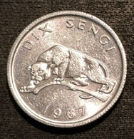 CONGO - 10 SENGI 1967 - KM 7 - Léopard - Congo (Democratische Republiek 1964-70)