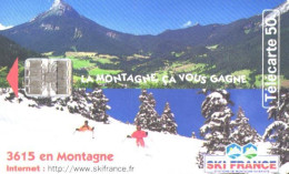 France:Used Phonecard, France Telecom, 50 Units, Mountains, Skiers - Bergen