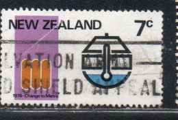 NEW ZEALAND NUOVA ZELANDA 1976 CHANGE TO METRIC 7c USED USATO OBLITERE' - Gebruikt