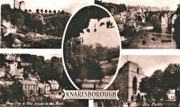 Greetings From Knaresborough Harrogate Yorkshire 1930s Unused Multi-view Photo Postcard. Publisher C.Richter Ltd London - Harrogate