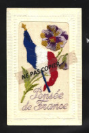 Pensée De France  Cp Brodée   Drapeau  Pensée - Oorlog 1914-18