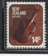 NEW ZEALAND NUOVA ZELANDA 1976 MAORI ARTIFACTS KOTIATE VIOLIN-SHAPED WEAPON 14c USED USATO OBLITERE' - Used Stamps