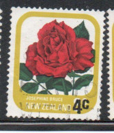 NEW ZEALAND NUOVA ZELANDA 1979 SURCHARGED ROSES FLORA FLOWERS JOSEPHINE BRUCE 4 On 8c USED USATO OBLITERE' - Used Stamps