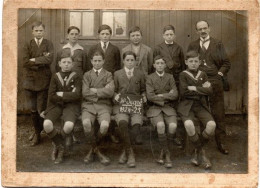 Comines: Photo 17 X 12 Cm. Baraque école Communale Avec Instituteur Eloi Leleu (4ème Degré 1924-1925) - Komen-Waasten