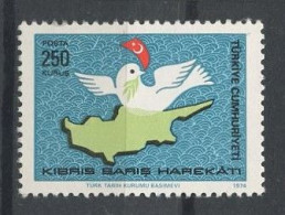 TURQUIE 1974 N° 2100 ** Neuf MNH Superbe C 1.25 € Oiseau Bird Pigeon Commémoration Opération De Paix à Chypre - Ongebruikt