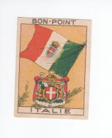 Chromo BON POINT Rare ITALIE ITALIA FLAG Drapeau TB 68x50 1936s Pub: Chocolat Pupier Didactique Au Dos 2 Scans - Other & Unclassified