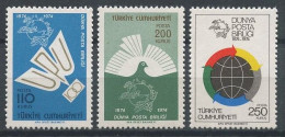 TURQUIE 1974 N° 2104/2106 ** Neufs MNH Superbes C 1.75 € Oiseau Bird Pigeon U.P.U. Union Postale - Neufs