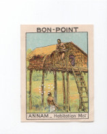 Chromo BON POINT Rare INDOCHINE ANNAM MOÏ TB 68x50 1936s Pub: Chocolat Pupier Didactique Au Dos 2 Scans - Other & Unclassified