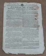 Journal Du Gard Du 9 Janvier 1819.(Richelieu-énumération Des Forces Militaires). - 1800 - 1849