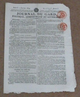 Journal Du Gard Du 2 Janvier 1819.(1ère Présentation Des Noces De Figaro). - 1800 - 1849