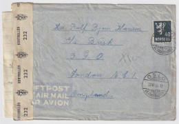 NORWAY - 1945 - Norwegian Censored Air Letter (with Contents) From " OSLO / ST.HANSHAUGEN " To England Via G.P.O. London - Briefe U. Dokumente
