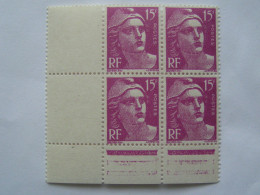 FRANCE 1945 POSTE N° 724 BLOC DE 4 BDF NEUF * * SANS CHARNIERE COTE 2023 : 20 € - 1944-45 Maríanne De Dulac