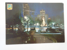 D197585 Espana  Madrid   Plaza De Espana - Automobile  - Night View  1969      Sent To Hungary Stamp San Diego - Madrid