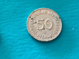 Münze Münzen Umlaufmünze Deutschland BRD 50 Pfennig 1984 Münzzeichen D - 50 Pfennig