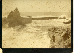 Photo Biarritz, Le Rocher De La Vierge, Albuminée Contre Collée Format 21,5/28 - Lugares