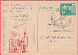 CP - Entier Postal - Halle (Allemagne - DDR) (1979) - Exposition De La Poste Aérienne (Recto-Verso) - Postkaarten - Gebruikt