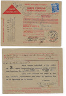 PARIS Carte Lettre Contre Remboursement Repiqué Au Verso Caisse Retraite Commerce 12 F Gandon Yv 812 Ob 1950 - 1921-1960: Période Moderne