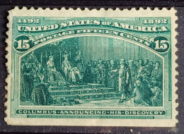 Amerika Announcing Columbus  Jaar 1893 Yvert Nr.89 (Links Tandje Te Kort)  MH--Hinged--Scharnier - Nuovi