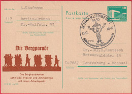 CP - Entier Postal - Schwarzenberg (Allemagne - DDR) (1985) - Le Défilé En Montagne - Forgerons, Maçons Et Charpentiers - Cartes Postales - Oblitérées