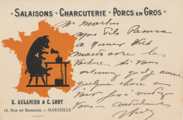 CPA-13-MARSEILLE-Salaisons, Charcuterie, Porcs En Gros-E.Aulanier Et C.Lody-18 Rue Du Baignoir - Quartier De La Gare, Belle De Mai, Plombières