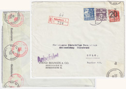 DENMARK - 1940 - Danish Censored Registered Cover From Copenhagen To Oslo, Norway - Franked Facit 112b, 237 & 241 - Brieven En Documenten