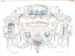 Belgique Carte Style "porcelaine" Porseleinkaart, FRs B. Devader, Lood, Koper-gieter & Draeyer, Gend, Dim:179 X 132mm - Cartoline Porcellana