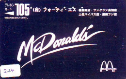 TELECARTE McDonald's JAPON (226) MacDonald's * McDonald's   JAPAN *  PHONECARD * TELEFONKARTE - Publicidad