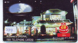 TELECARTE McDonald's JAPON (229) MacDonald's * McDonald's   JAPAN *  PHONECARD * TELEFONKARTE * - Publicidad