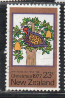 NEW ZEALAND NUOVA ZELANDA 1977 PARTRIDGE IN A PEAR THREE CHRISTMAS NATALE NOEL WEIHNACHTEN NAVIDAD 23c USED USATO OBLIT - Oblitérés