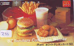 TELECARTE McDonald's JAPON (233) MacDonald's * McDonald's   JAPAN *  PHONECARD * TELEFONKARTE * - Publicidad