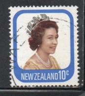 NEW ZEALAND NUOVA ZELANDA 1977 1982 QUEEN ELIZABETH II 10c USED USATO OBLITERE' - Oblitérés