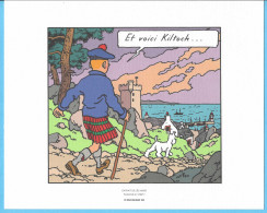 Ex-Libris-Extrait De Tintin "L'île Noire" Tintin En Ecosse-Kilt-Dim.240x193mm Sur Papier Dessin 220gr-Tirés(tiré) à Part - Illustrators G - I