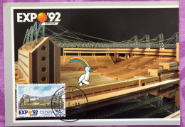 SPAIN, Uncirculated Maximum Card, « EXPO 92 Sevilla », 1992 - Tarjetas Máxima