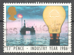 Light Bulb / North Sea Oil RIG Drilling / Chimney FLAME - United Kingdom Great Britain 1986 - Used - Pétrole