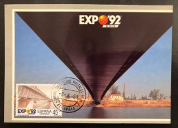 SPAIN, Uncirculated Maximum Card, « EXPO 92 Sevilla », « Puente De La Cartuja », 1992 - Tarjetas Máxima