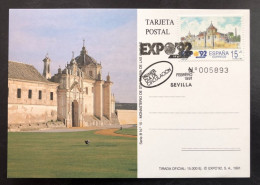 SPAIN, Uncirculated Maximum Card, « EXPO 92 Sevilla », « Monasterio De Sta. Mª. De Las Cuevas », 1991 - Tarjetas Máxima