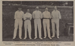 Lancashire Amateur Cricket Team Antique 1904 Postcard - Críquet