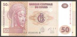 Congo 50 Francs 2013 UNC Radar S/N KF 1616161 B - République Du Congo (Congo-Brazzaville)