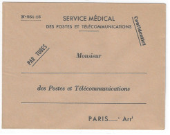 Pneumatique Enveloppe Formule PPT N° 951-15 Service Médical Des PTT  Confidentiel Par Tubes Neuf - Lettres & Documents